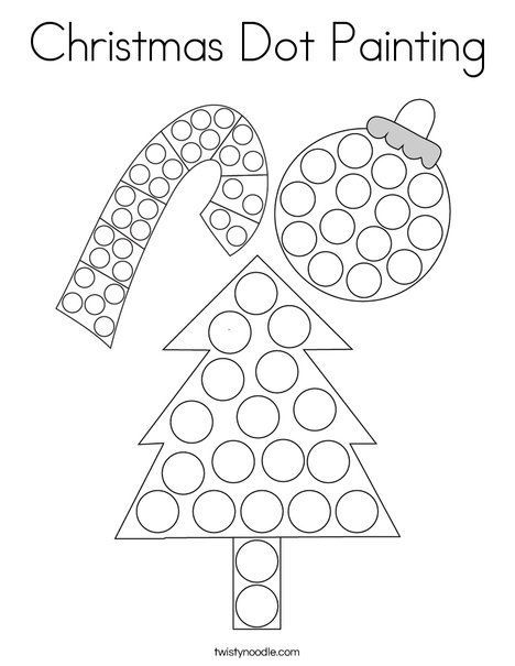 Christmas Dot Painting Coloring Page - Twisty Noodle Christmas Dot Painting, Dot To Dot Printables, Christmas Sheets, Dot Marker Activities, Twisty Noodle, Dots Free, Do A Dot, Older Style, Christmas Tree Painting