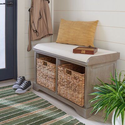 Entry Storage Bench, Small Entryway Bench, Cubby Storage Bench, Entry Storage, Pretty Storage, Wood Storage Bench, Entryway Bench Storage, Wicker Storage, Small Bench