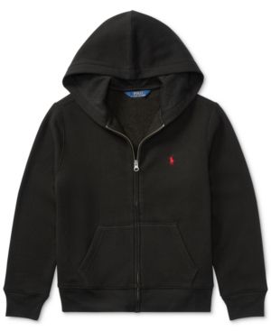 Ralph Lauren Boys' Full Zip Hoodie, Big Boys - Black L Ralph Lauren Fleece, Ralph Lauren Hoodie, Polo Ralph Lauren Kids, Polo Logo, Boys Knits, Boys Fleece, Ralph Lauren Kids, Ralph Lauren Boys, Boys Hoodies