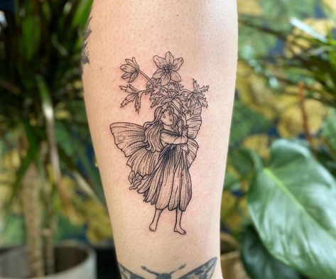 Rachel🌿🖋🍂 | 🌸 🧚‍♀️💐🧚🌻🧚‍♂️🌷 Last weeks final flower fairy was the Wildflower fairy! A big thank to my client for coming in and getting this wee lady, I... | Instagram Wife Tattoo, Fairy Stuff, Fairycore Aesthetic, Tattoo Apprentice, Botanical Tattoo, Cicely Mary Barker, Fairy Tattoo, Cottage Core Aesthetic, Flower Fairies