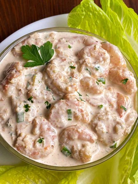 Creamy Cold Cajun Shrimp Salad with Mayo - A Sprinkling of Cayenne Gluten Free Ranch Dressing, Seasoned Shrimp, Creamy Cajun Shrimp Pasta, Shrimp Pasta Salad, Cajun Shrimp Pasta, Shrimp Salad Recipes, Creole Cooking, Baked Veggies, Shrimp Seasoning