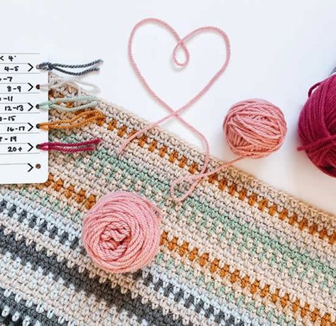 Temperature Blanket Stitches, Temperature Blanket Crochet Color Combos, Temp Blanket, Crochet Temperature Blanket, Temperature Blanket Crochet, Temperature Afghan, Puff Stitch Crochet, Temperature Blanket, Blanket Ideas