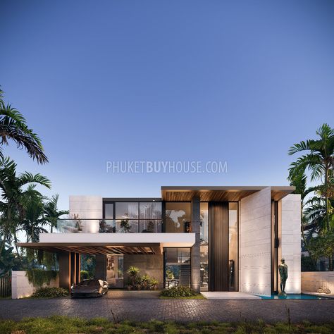 Villa Facade Design, Landscape Villa, Royal Bedroom Design, House Structure Design, Villa Exterior Design, Luxury Villa Design, Royal Bedroom, Thailand Phuket, House Design Exterior