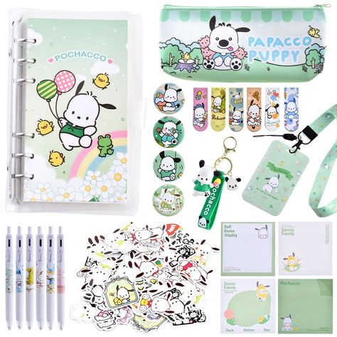 PRICES MAY VARY. Pochacco School Supplies Set:The cute school supplies include 1 journal notebook, 1 pencil case, 6 kawaii pens, 1 ID badge holder with lanyard, 6 bookmarks, 4 notepads, 100pcs stickers, 4 pin badges and 1 cute keychain. Premium Quality: Crafted from high-quality materials.Each product from this kawaii school supplies set is both practical and aesthetically pleasing.It is perfect for both personal use and as a gift. Cute School Supplies Design:This set of cute stationery is inspi Pink Wallpaper Hello Kitty, Kawaii School, Kawaii School Supplies, Kawaii Pens, Amazon Home Decor, Cute School Supplies, Cute Keychain, Cute Stationery, Id Badge Holders