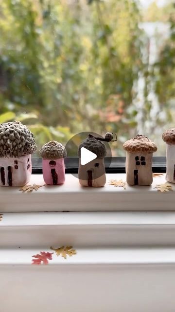 Dannyelle Nicolle-Ramjist -Holiday Magic Maker ✨ on Instagram: "It’s that time of year to collect some acorns and make these adorable and easy little acorn houses. 🍂🍁🏠🧡" Bur Oak Acorn Crafts, Clay Acorn, Acorn House, Acorn Crafts, Nut House, Collection Box, Holiday Magic, Crafts For Kids, On Instagram