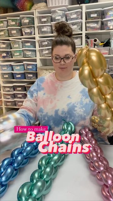 Curl Balloons, Link Balloon Arch, Balloon Arch Ideas Parties Decorations, Balloon Chain Garland, Chain Balloon Garland, Balloon Link Garland, Long Balloons Decoration, Balloon Chain Diy, Balloon Pearls