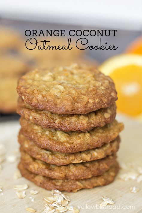 Coconut Oatmeal Cookies, Yellow Bliss Road, Oatmeal Coconut Cookies, Oatmeal Cookies Easy, Recipes From Scratch, Coconut Oatmeal, Cookies Healthy, Oatmeal Cookies Chewy, Easy Oatmeal