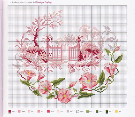 ❌❌❌❌ French Cross Stitch, Cross Stitch Love, Pola Kristik, Cross Stitch Borders, Cross Stitch Patterns Free, Free Cross Stitch, A Cross, Cross Stitch Flowers, Cross Stitch Charts