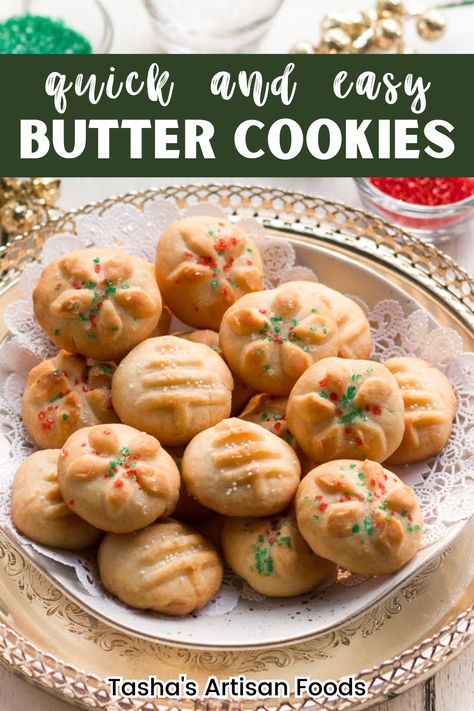 AN image of Eggless Butter Cookies on a white plate Easy Butter Cookies, Butter Cookies Christmas, Christmas Cookies Recipe, Tiny Bites, Butter Cookies Easy, How To Make Icing, Linzer Cookies, Easy Butter, Spritz Cookies