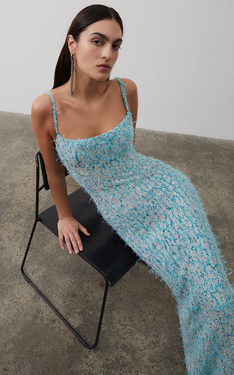 Knit Gown, Rachel Gilbert, Floor Length Gown, Textured Knit, Mode Inspiration, Event Dresses, Pre Fall, Guest Dresses, Moda Operandi