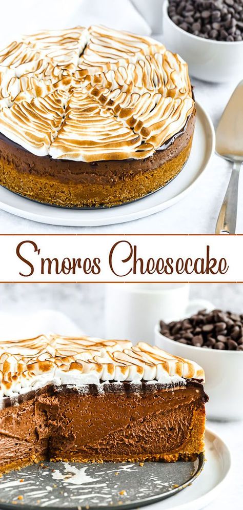 S'mores Cheesecake, S’more Cheesecake, S’mores Cheesecake Recipe, S’mores Cheesecake, Smore Cheesecake, Smores Cheesecake Recipe, Toasted Meringue, Chocolate Smores, Smores Dessert