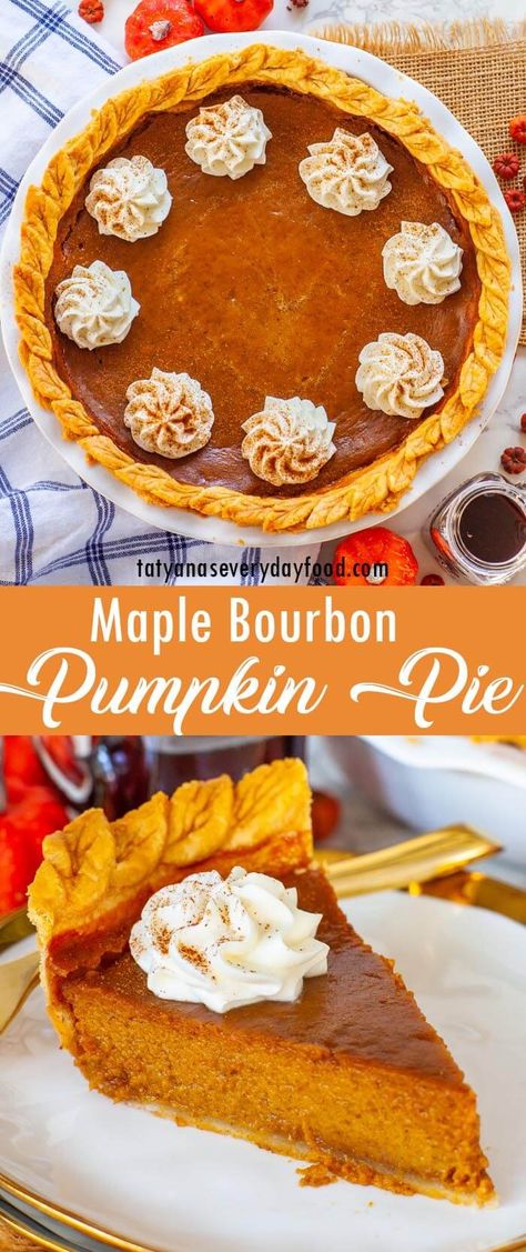 Maple Pumpkin Pie Recipe, Bourbon Pumpkin Pie, Bourbon Pie, Maple Pumpkin Pie, Raspberry Granola, Maple Whipped Cream, Maple Bourbon, No Bake Pumpkin Pie, Maple Pumpkin