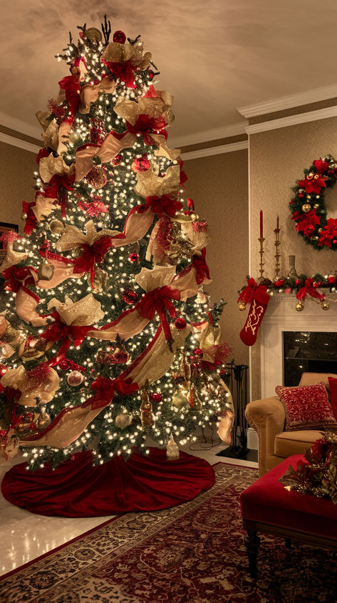 christmas tree ideas Whimiscal Christmas Tree, Fancy Tree Decorations, Snowman Themed Christmas Tree Ideas, Live Christmas Tree Decorations, Fabric On Christmas Tree, Xmas Tree Decorations 2024, Color Themed Christmas Trees, Christmas Decoration Themes For Home, Rustic Xmas Tree Decorations