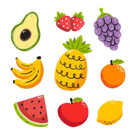 Fruit Doodle, Fruit Art Print, Banner Drawing, Delicious Fruit, Fruit Art, Logo Collection, Vector Hand, Little Monsters, Banner Design