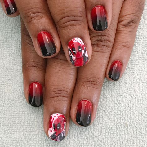 The Merc with a Mouth is back! From nail art-themed movie posters to Blake Lively's premiere mani, Deadpool 2 has been all over nails. Superhero Nails, Marvel Nails, Deadpool 2, Manicure Nail Designs, Nail Art Techniques, Cute Acrylic Nail Designs, Halloween Nail Designs, Nail Art Galleries, Nail Art Inspiration