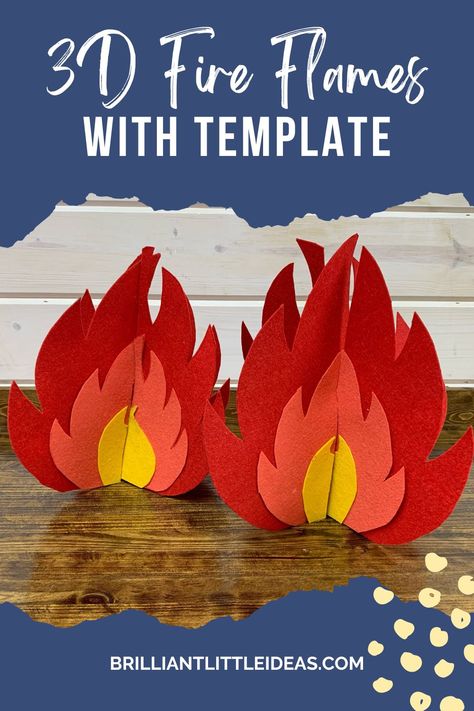 Cardboard Fire Flames, Fire Out Of Tissue Paper, Diy Fire Craft, Construction Paper Campfire, Diy Camp Fire Craft, Fake Fire Flames, Put The Fire Out Activity, Diy Paper Fire Flames, How To Make Flames Out Of Tissue Paper