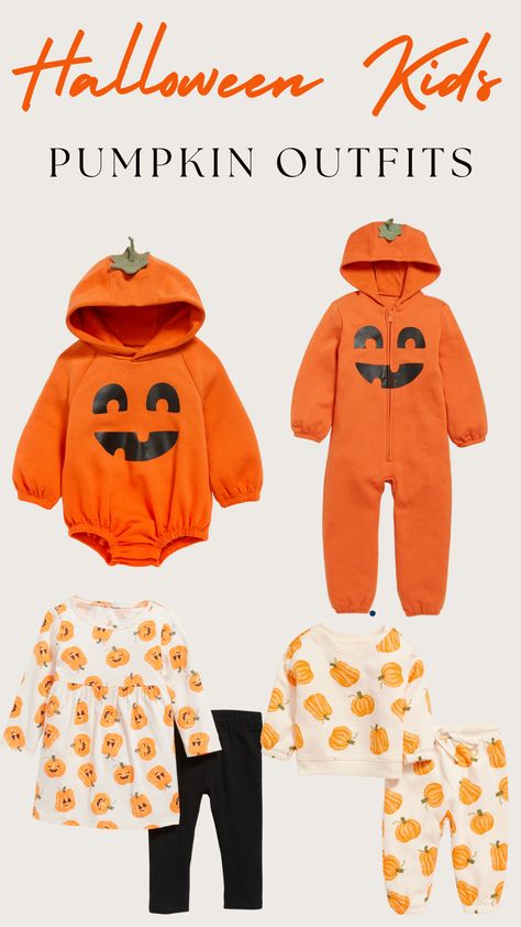 Check out these adorable pumpkin themed kids, toddler and baby outfits! Baby Pumpkin Outfit, Baby Pumpkin Costume, Halloween Outfits For Kids, Baby Pumpkin, Pumpkin Outfit, Pumpkin Costume, Pumpkin Theme, Baby In Pumpkin, Baby Outfits