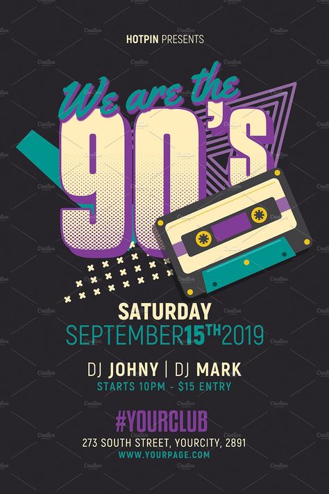 Back To 90s Poster, 90s Party Poster, 90s Flyer Design, Event Advertisement Poster, 80s Party Poster, Block Party Aesthetic, Back To 90s Party, 90s Design Graphic, 80s Poster Design