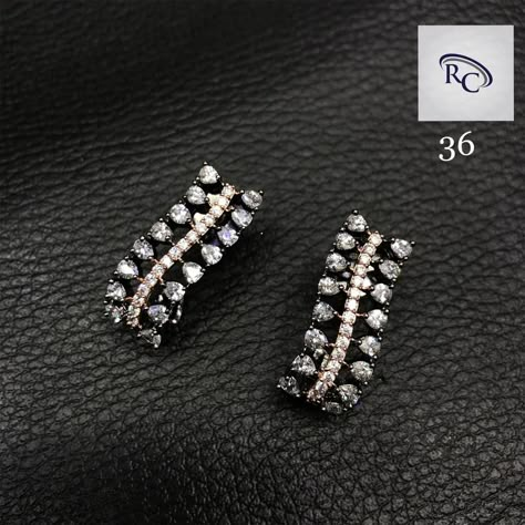 Daily Wear Diamond Earrings Indian, J Bali Earring Diamond, Diamond Bali Design, Daily Wear Diamond Earrings, Diamond Earrings Indian, Daily Earrings, Diamond Jewellery Designs, Ear Tops, Trendy Stud Earrings