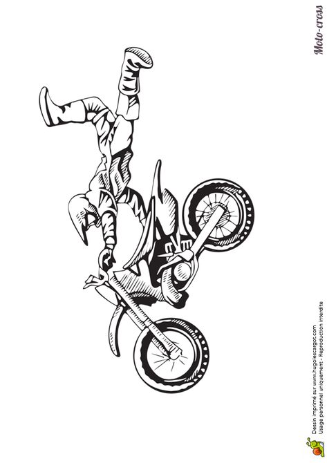 Motocross Tattoo, Cross Motorcycle, Bike Silhouette, Motorcycle Tattoos, Bike Tattoos, Motorcycle Drawing, Bike Drawing, Silhouette Tattoos, Cool Car Drawings