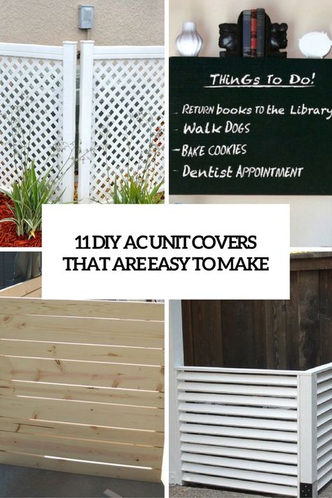 diy ac unit covers that are easy to make cover Air Condenser Cover, Diy Air Conditioner Screen, Diy Air Conditioner Cover Outdoor, Cover Air Conditioning Unit Outdoor, Hiding Ac Unit Outside, Hide Ac Unit Outside, Diy Ac Unit, Modern Home Improvement Ideas, Home Improvement On A Budget