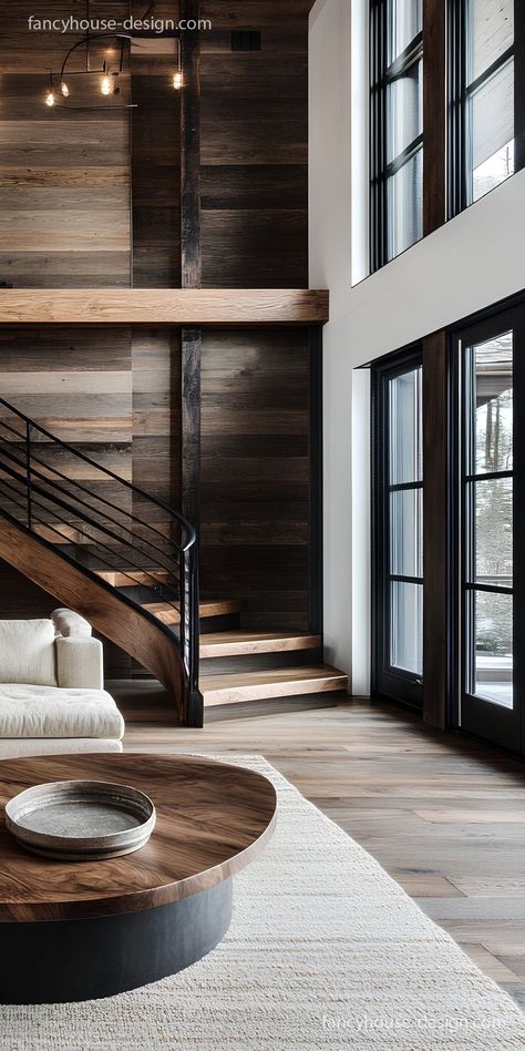 This modern home features a striking floating staircase that marries the cozy farmhouse feel with contemporary trends, turning the stairway into a key statement piece. Floating Staircase Ideas, Staircase Interior Design, Staircase Ideas, Floating Staircase, Cozy Farmhouse, Farmhouse Charm, Rustic Farmhouse, Modern Home, Home Interior Design