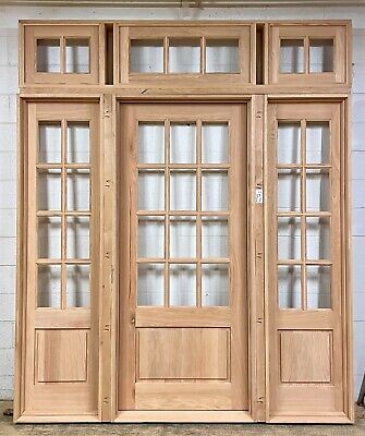 Solid white oak French door Low E glass transom side lights Custom U choose size  | eBay Four Panel French Doors, French Country Doors, French Doors With Transom, Glass Transom, Oak French Doors, Office Doors, Wood French Doors, Decorative Nails, Sliding French Doors