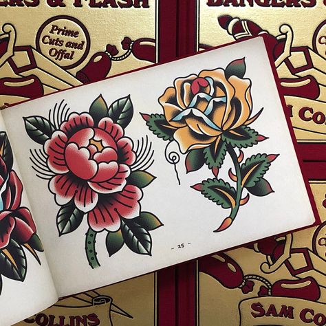 Draw Traditional Tattoo, Traditional Tattoos Color, Traditional Heart Tattoos, Traditional Tattoo Flash Sheets, Americana Tattoo, Traditional Tattoo Flowers, Traditional Rose, Traditional Flash, Flash Sheet