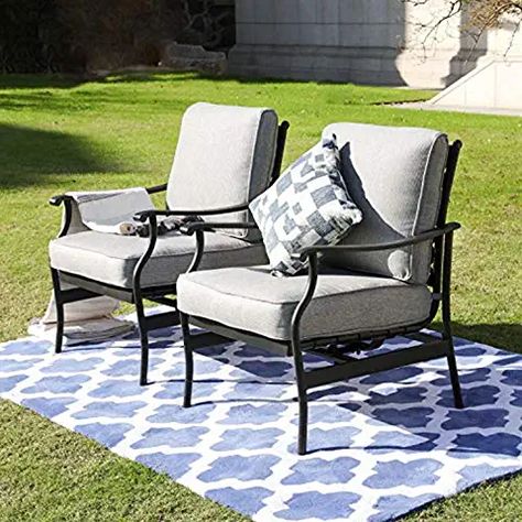 Amazon.com : wrought iron patio furniture Outdoor Deck Furniture, Chaise Metal, Metal Chair, Best Outdoor Furniture, Outdoor Rocking Chairs, Stylish Chairs, Pool Furniture, Deck Furniture, Iron Furniture