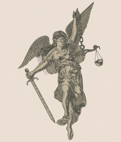 Justice Tattoo, Balance Tattoo, Zeus Tattoo, Scale Tattoo, Balance Scale, Greek Mythology Tattoos, Tattoo Inspiration Men, Mythology Tattoos, Line Art Vector