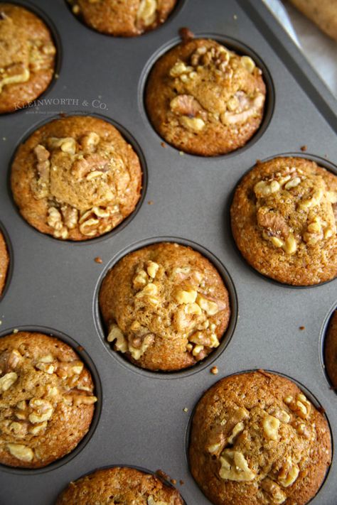 Sweet Potato Breakfast Muffins are an easy & delicious way to add sweet potatoes to the morning meal. Packed with nutrients, you can't go wrong with these! Sweet Potato Carrot Muffins, Sweet Potato Oatmeal Muffins, Apple Bran Muffins, Sweet Potato Muffin Recipe, Dishes Recipe, Canning Sweet Potatoes, Potato Muffins, Potato Breakfast, Pumpkin Muffin Recipes