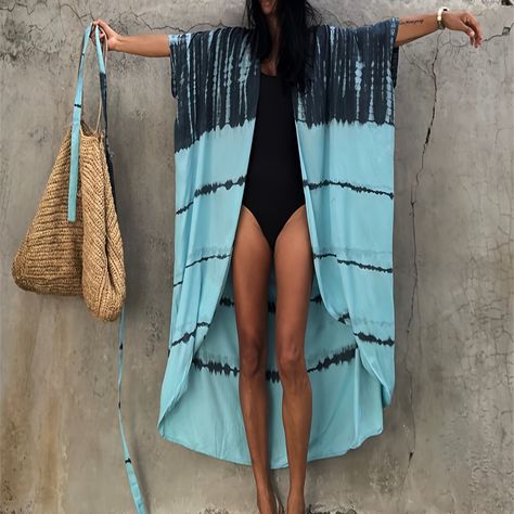 Faster shipping. Better service Macan Tutul, Long Oversized Cardigan, Beach Tunic, Afrikaanse Mode, Beach Kimono, Summer Kimono, Beach Wear Outfits, Beach Cover Ups, Liberia