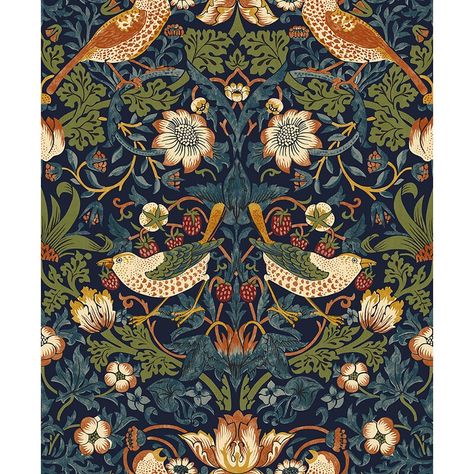 Alcott Hill® Buckwalter Paradise Birds 32.8' L x 20.87" W Wallpaper Roll | Wayfair Strawberry Thief Wallpaper, Thief Wallpaper, The Strawberry Thief, Wallpaper For Sale, Strawberry Thief, W Wallpaper, Inspire Me Home Decor, Contemporary Wallpaper, Decor Pillows