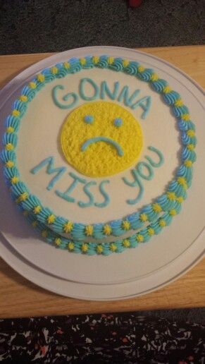 We’ll Miss You Cake, Miss You Cake Ideas, Miss You Cake, Farewell Party Aesthetic, Cake For Farewell Party, Fine Go Cake, We Will Miss You Cake, Leaving Cake, Goodbye Cake