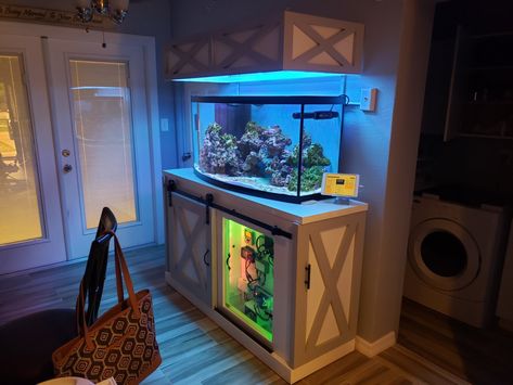 Custom Barn-Style Stand Large Fish Tank, Fish Tank Stand, Pumpkin Carver, Peace River, Tank Stand, House Modern, Reef Aquarium, My Boss, Reef Tank