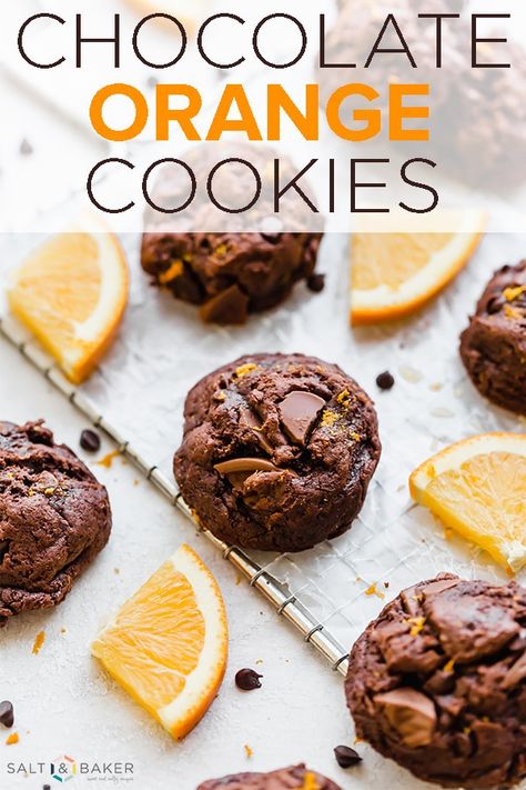 Chocolate Orange Cookies, Vegan Chocolate Cookies, Vegan Cookie, Orange Cookies, Orange Chocolate, Holiday Cookie Recipes, Fresh Orange, Holiday Cookie, Orange Recipes