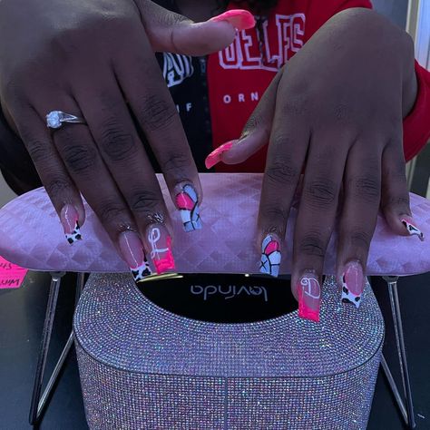 kaws flower x outline frenchies 💗 - - - #explore #explorepage Widgets Colorful, Kaws Flower, Kaws Nails, Nails Neon, Neon Pink, Colorful Flowers, Neon, Nails, Flowers