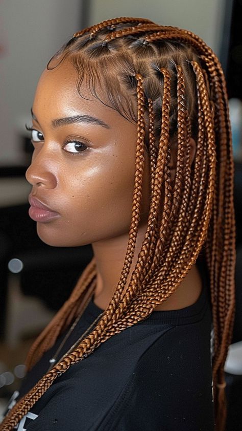 25 Innovative Knotless Braid Styles to Try New Hair Styles2024, Honey Blonde Knotless, Honey Blonde Knotless Braids, Normal Braids, Blonde Knotless Box Braids, Blonde Box Braids Hairstyles, Knotless Braid Styles, Blonde Knotless Braids, Trendy Curls