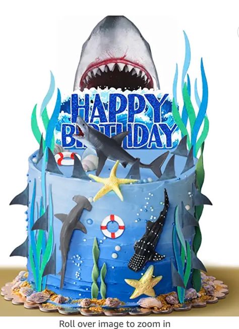 Mr Bean Birthday, Ocean Birthday Cakes, Shark Cupcakes, Shark Birthday Cakes, 14th Birthday Cakes, Inside Cake, Ocean Cakes, Shark Decor, Ocean Theme Party