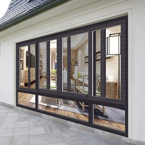 Hihaus Big Commercial Thermally Broken 3 Track Aluminium Sliding Window - hihausbm.com Modern Sliding Window Design, Upvc Sliding Windows Design, Glass Window Design Modern, Model Jendela, Aluminum Windows Design, Aluminium Work, Sliding Window Design, Apartment Bathroom Design, Wet Kitchen