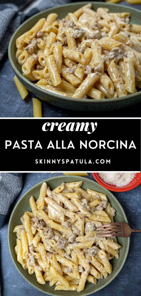 Pasta Alla Norcina, Fasta Pasta, Oatmeal Pie, Smoked Salmon Pasta, Creamy Pasta Recipes, White Sauce Pasta, Sausage Dishes, Pecorino Romano, Sauce Pasta