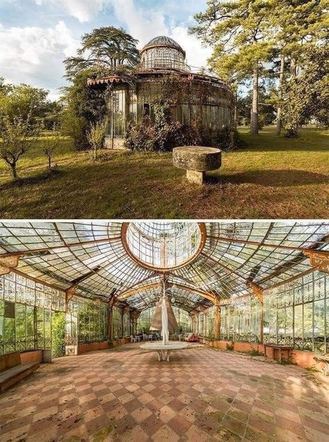 Abandoned Greenhouse, Art Nouveau House, Conservatory Greenhouse, Greenhouse Wedding, Abandoned Mansions, Yellow Wallpaper, World's Fair, Abandoned Places, Toulouse