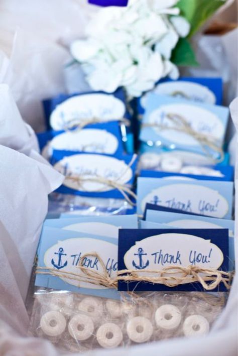 Nautical Baby Shower Favors, Nautical Baby Shower Boy, Sailor Baby Showers, Sailor Baby, Beach Baby Showers, Nautical Birthday Party, Deco Marine, Nautical Themed Party, Nautical Baby Shower