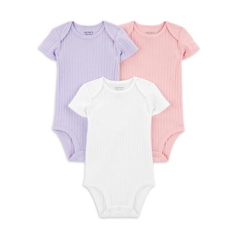 Carter's Child of Mine Baby Girl Bodysuits, 3-Pack, Sizes Preemie-18 Months - Walmart.com Gerber Baby, Future Mom, Cotton Bodysuit, Perfect Baby Shower Gift, Baby Boy Or Girl, Short Sleeve Bodysuit, Simple Dresses, Sleeve Cotton, Online Clothing