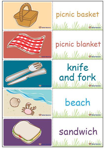 Picnic Vocabulary Match-Up Activity - K-3 Teacher Resources Picnic Ideas For Preschoolers, Preschool Picnic Crafts, Picnic Preschool Theme, Picnic Activities For Toddlers, Picnic Activities For Kids, Beach Flashcards, Preschool Manipulatives, Summer Picnic Ideas, Teaching Safety