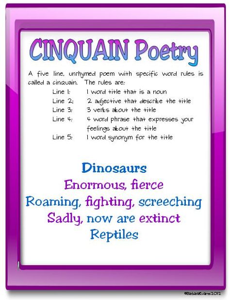 Simply Centers: Poetry Centers Poster #2    April = National Poetry Month Cinquain Poetry, Cinquain Poems, Poetry Terms, School Finds, Poetry Center, English Ideas, English Poetry, 3rd Grade Writing, Poetry Unit