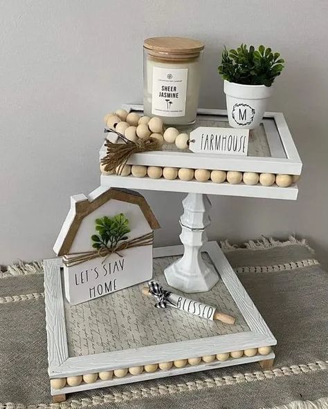 40+ Diy Dollar Store Crafts Projects - HubPages Modern Farmhouse Kitchen Ideas, Diy Dollar Store Crafts Projects, Dollar Store Diy Organization, Tiered Tray Diy, Dollar Store Diy Projects, Farmhouse Kitchen Ideas, Modern Farmhouse Kitchen, Diy Dollar Tree Decor, Dollar Tree Decor