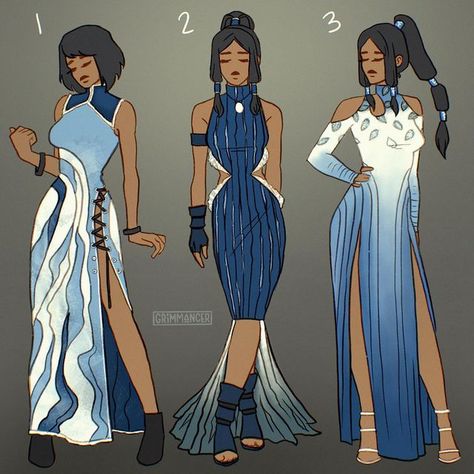 Watertribe Outfits Atla, Avatar Outfits Water Tribe, Avatar The Last Airbender Clothes Design, Avatar The Way Of Water Outfits, Watertribe Outfits, Avatar Water Tribe Clothes, Waterbender Clothes, Atla Outfit Design, Avatar Oc Outfit