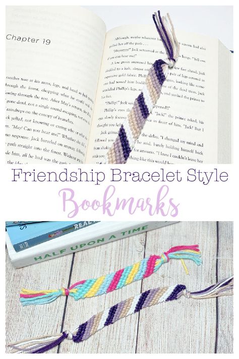 Use yarn and friendship bracelet techiniques to make these easy bookmarks. Great craft for kids who enjoy making friendship bracelets. Easy Bookmarks, Friendship Bracelet Making, Diy Friendship Bracelet, Making Friendship Bracelets, Embroidery Bracelets, Diy Bookmarks, General Crafts, Bracelet Style, Craft For Kids