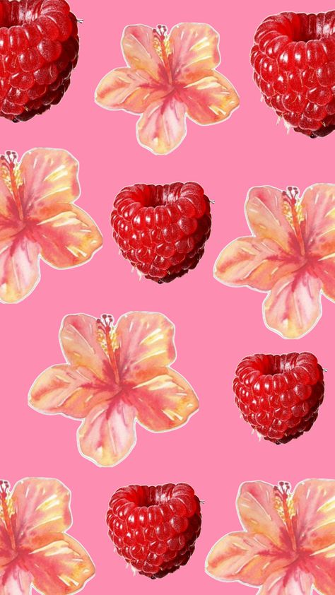 Raspberry Background, Raspberry Wallpaper, Colour Wallpaper, Aura Aesthetic, Aesthetic Widgets, Summer Drawings, Fruit Wallpaper, Flower Background, Fruit Design